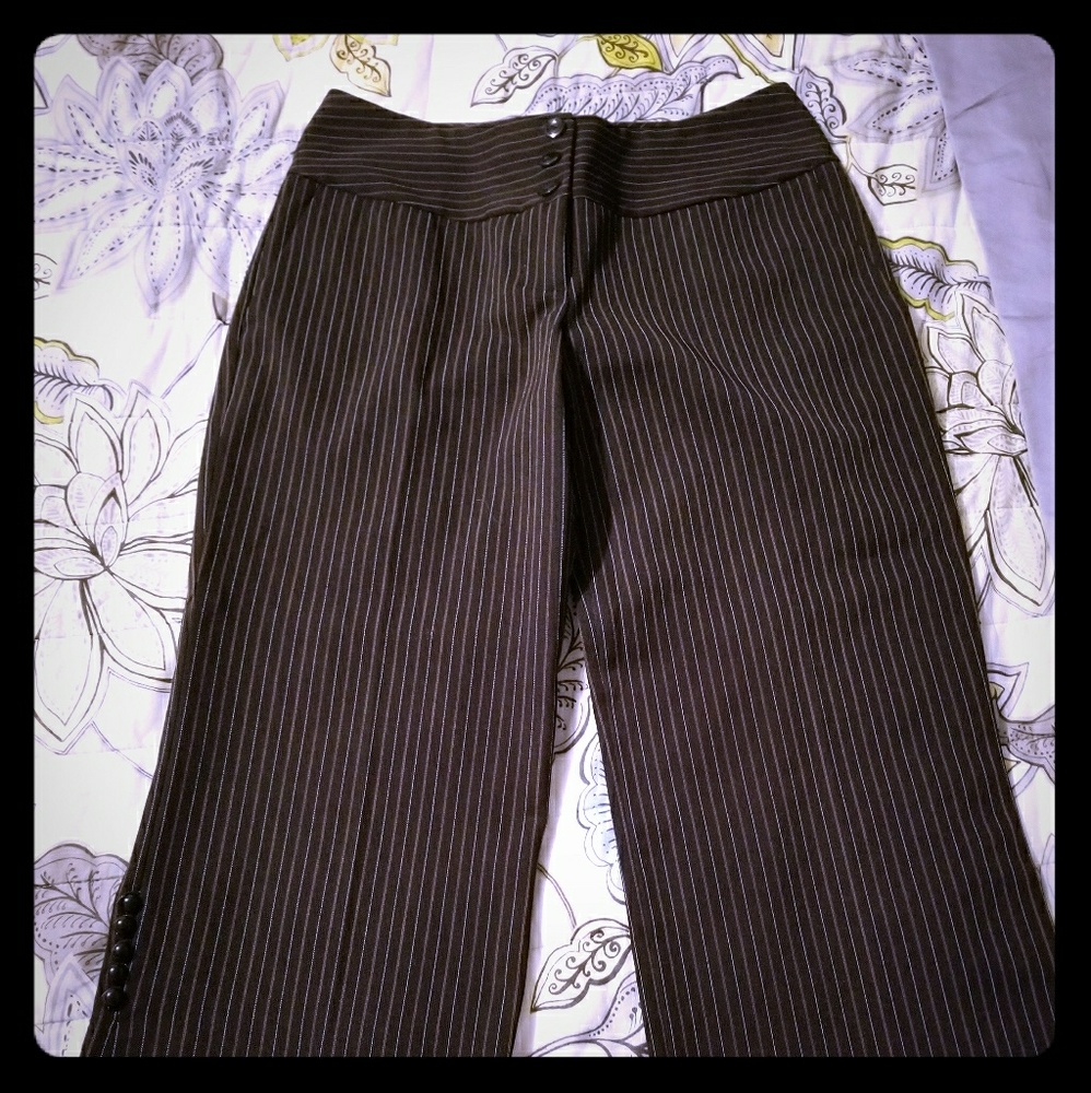 Pinstripe crop dress pants